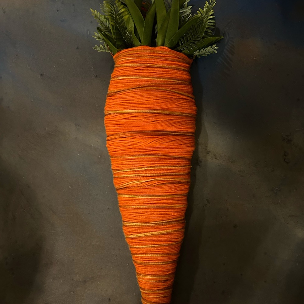 Orange Yarn Carrot Wreath
